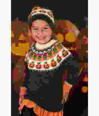 Hallowen strikkegenser og lue til barn - Viking 2131-02