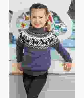 Hestegenser til barn i jeansblå - Viking 2110-09A