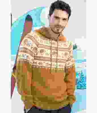 Fjols til fjells strikkegenser med hette til herre - HOY 20-17