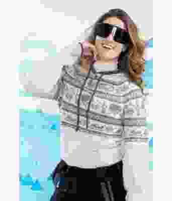 Fjols til fjells strikkegenser med hette til dame - HOY 20-23