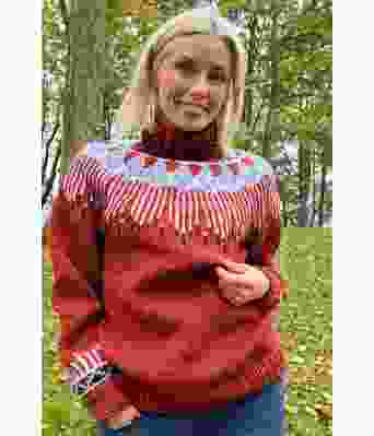 Rustrød Hopi Polar genser - Linka Neumann design HPGHG0002