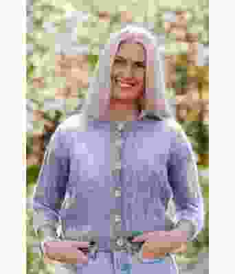 Hverdagsjakken strikket grå jakke i mohairgarn - DLG-21-004