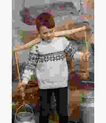 Hvit Setesdalsgenser med knapper Ylvis - Viking 2105-11