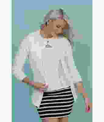 Hvit strikket sommerjakke - Viking 1609-09