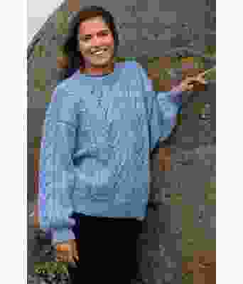 Hydra lys blå tykk strikkegenser - Viking 2134-05B