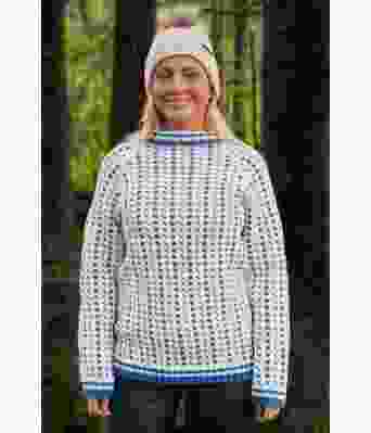Islender med blått mønster - Strikkia 2020-030Q