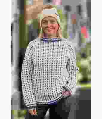 Islender med marineblått mønster - Strikkia 2020-030F