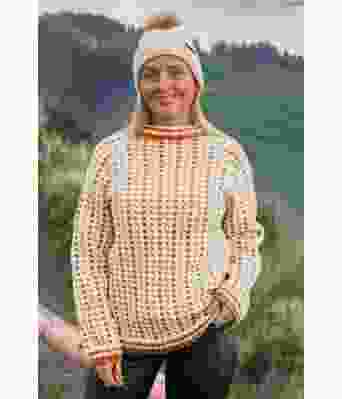 Islender med oker brunt mønster - Strikkia 2020-030J