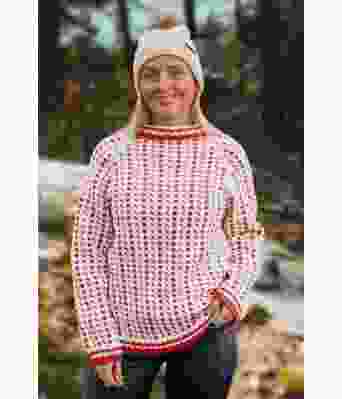Islender med rødt mønster - Strikkia 2020-030L