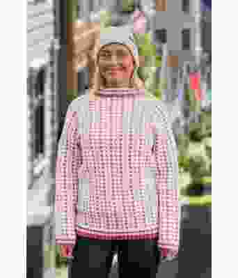 Islender med- rosa-mønster - Strikkia 2020-030C