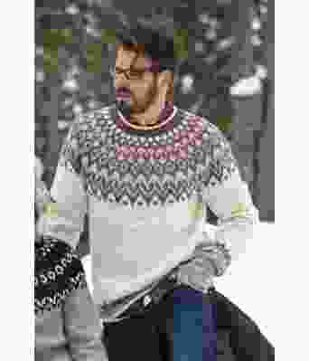 Riddarigenser i naturfarget LettLopi garn til herre - Istex 91006