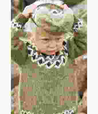 Grønn Kambur strikkegenser til barn - Istex 91007-1417