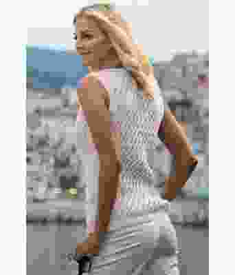 Jåt strikket vest i sandfarge - Viking 2014-07-506