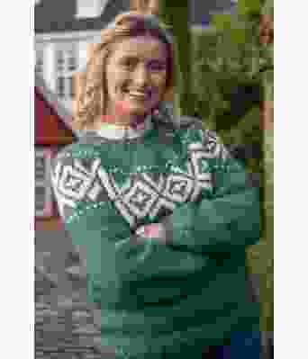 Jadegrønn chunky fanagenser - Strikkia 2021-031K