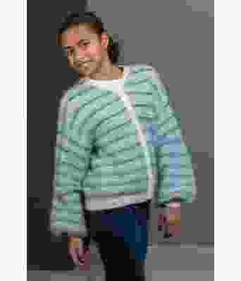 Jas strikkejakke med tynne striper - Viking 2202-09