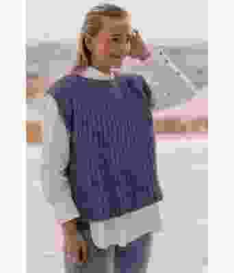 Jeansblå Anytime slipover - Strikkia 2022-003J