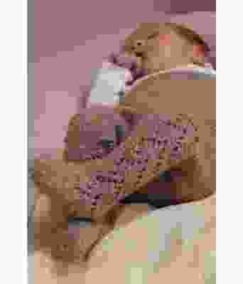 Johanne strikket strømpebukse til baby i lys brun - Viking 2132-02A