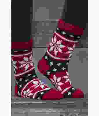 Julerosestrømper julesokker med julerose - Viking 1714-14