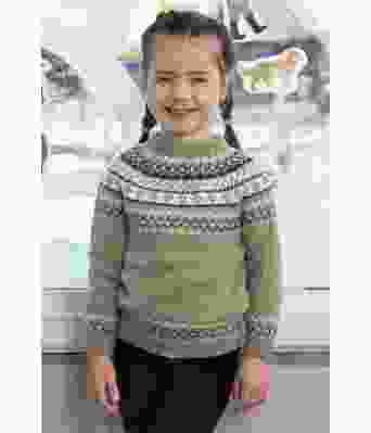 Jungel lyst grønn strikkegenser med lue - Viking 2110-10