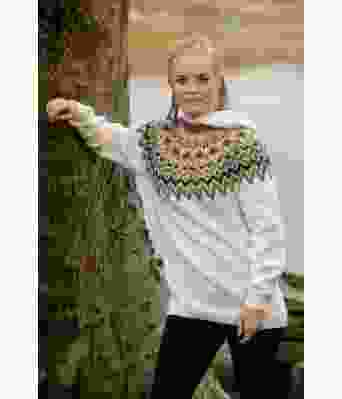 Kraft hvit strikket genser med hette - Viking 2127-6B