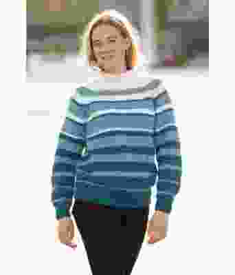 Liane stripete strikkegenser Team Ingebrigtsen - Viking 2135-03