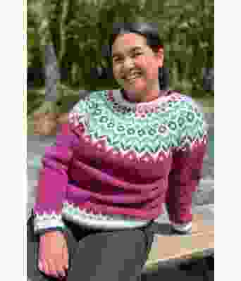 Kongelilla riddarigenser med blått/turkis mønster - LL0056B