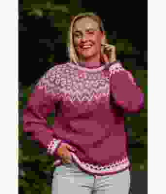 Kongelilla riddarigenser med rosa og grått mønster - LL0068