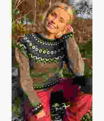 Grå riddarigenser med mønster i lapis blå - LL0078