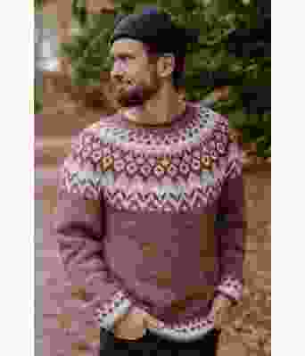 Brun riddarigenser med rustfarget mønster - LL0086D