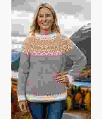 Grå riddarigenser med gult mønster - LL0096