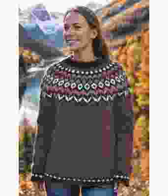 Brun riddarigenser med rosa mønster - LL0103