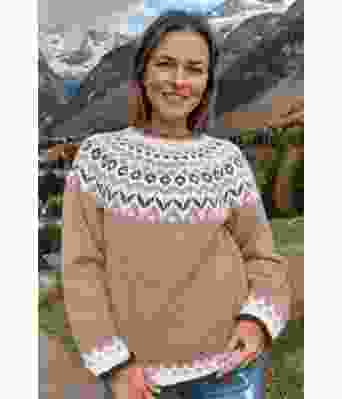 Byggbrun riddarigenser med brunt og hvitt mønster - LL0109