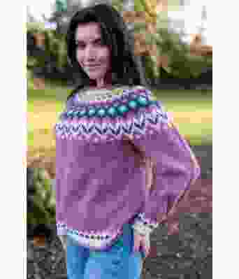 Rosa riddarigenser med fargerikt mønster - LL0113