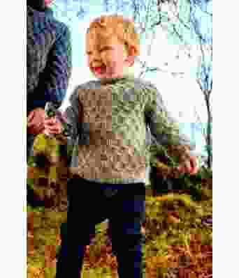 Hnokki grå islandsk strikket barnegenser - Lopi 37-1