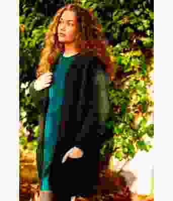 Skrugga lang perlestrikket cardigan - Lopi 37-8