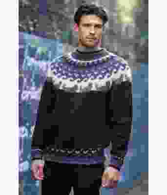 Selir islandsk strikkegenser med selmønster - Lopi 38-18