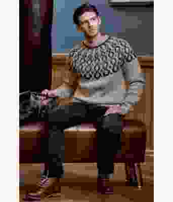 Eilifd lyst gråbrun strikkegenser med evighetssymbolet 8 - Lopi 38-06