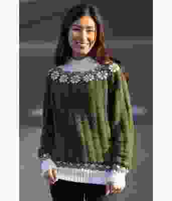 Lydia genser - Viking 2019-D Mørk grønn / Hvit