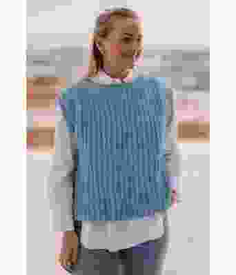 Lys jeansblå Anytime strikket slipover - Strikkia 2022-003I