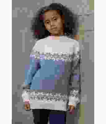 Lyseblå Helle genser til jente - Viking 1825-04