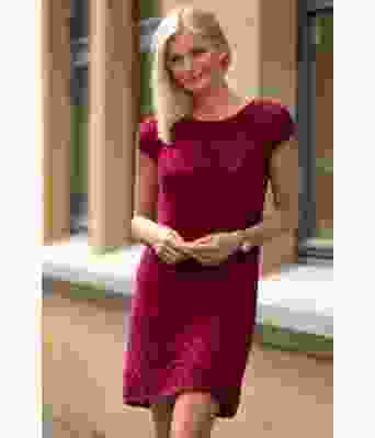 Malin burgunder strikket kjole Kathrine Sørland - Viking 1915-06