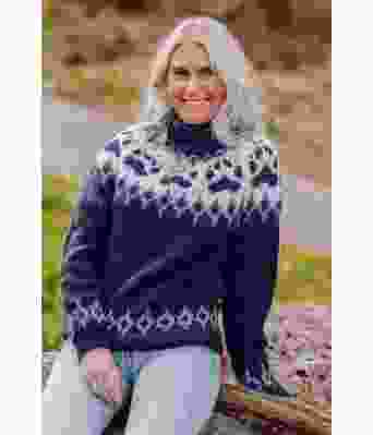 Marineblå villmarksgenser med blå poter - VGHG0002B