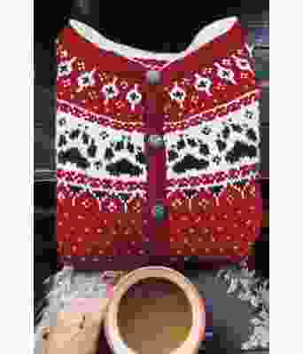 Mørkerød Fjordfolk kofte - 819