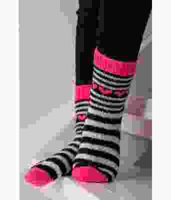 Neonhjertesokken lange sokker med hjerte - Viking 2104-11A