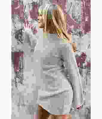 Rubina strikket festkjole i kitt-farge - ØK 04-03P