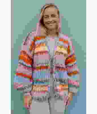 Olivias chunky mohair jakke med striper - Strikkia 2021-029
