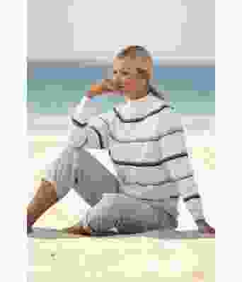 Orre strikket genser med tynne striper Kathrine Sørland - Viking 2130-7