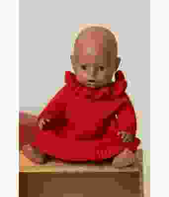 Otelie strikket rød julekjole ti dukke - Viking 2136-10