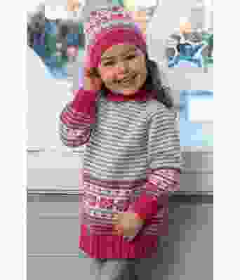 Petra strikket tunika og lue til jente - Viking 2110-01