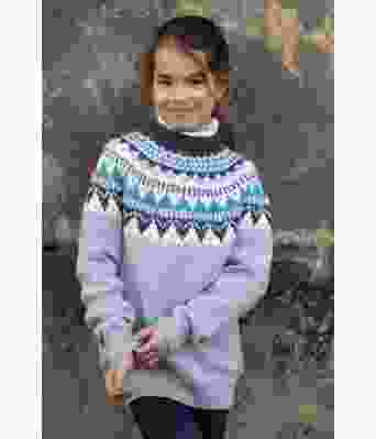 Pibbar blå strikket genser til barn - Viking 2115-03A